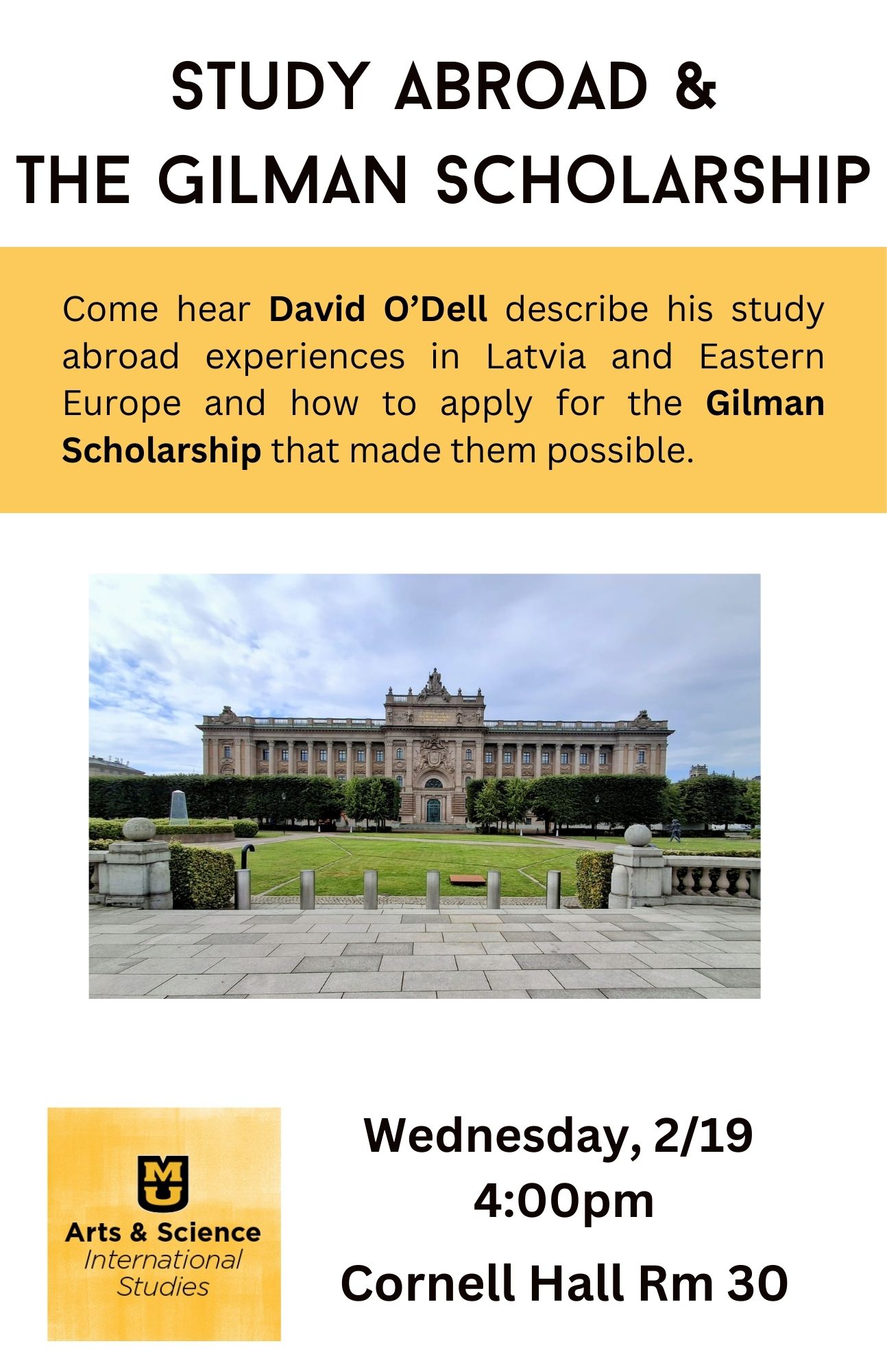 The Gilman Scholarship David O'Dell Flyer